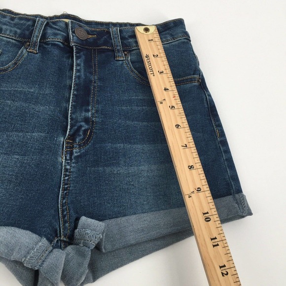 Lily and Parker High Rise Rolled Cuffed Jean Shirts Size 28 Blue Denim Stretch - Picture 7 of 7